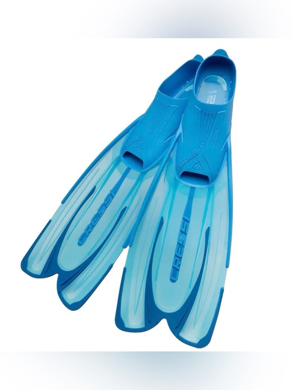 Cressi - Agua Fins Adult - Aqua Blue Size 39/40 Full Foot Made In Italy NEW